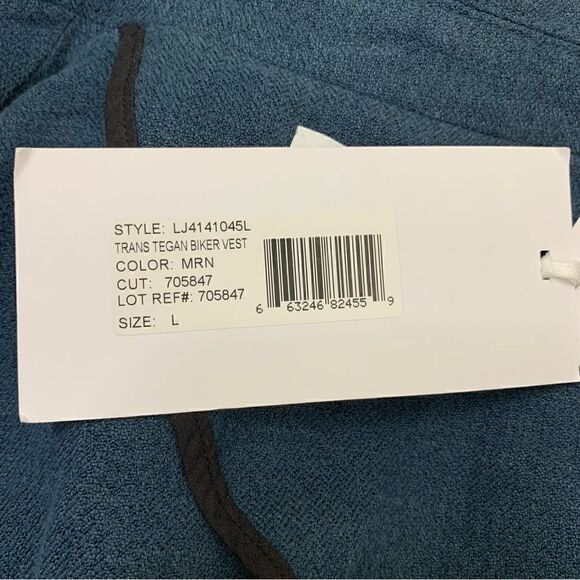 Elizabeth and James Linen Blend Size Large Trans Tegan Biker Vest - Picture 11 of 15